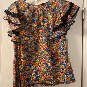 J. Crew Cotton Liberty Print Blouse